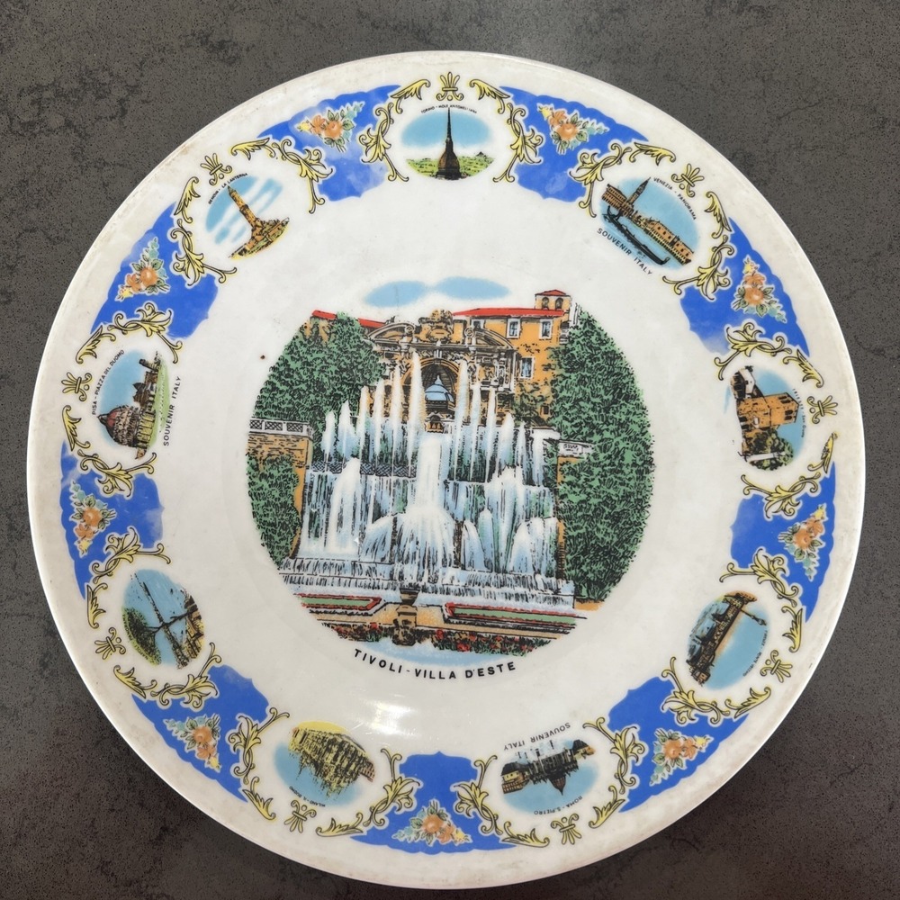 Richard Ginori Italy Collector Plate Tivoli Villa Deste Souvenir 8.5 Inch